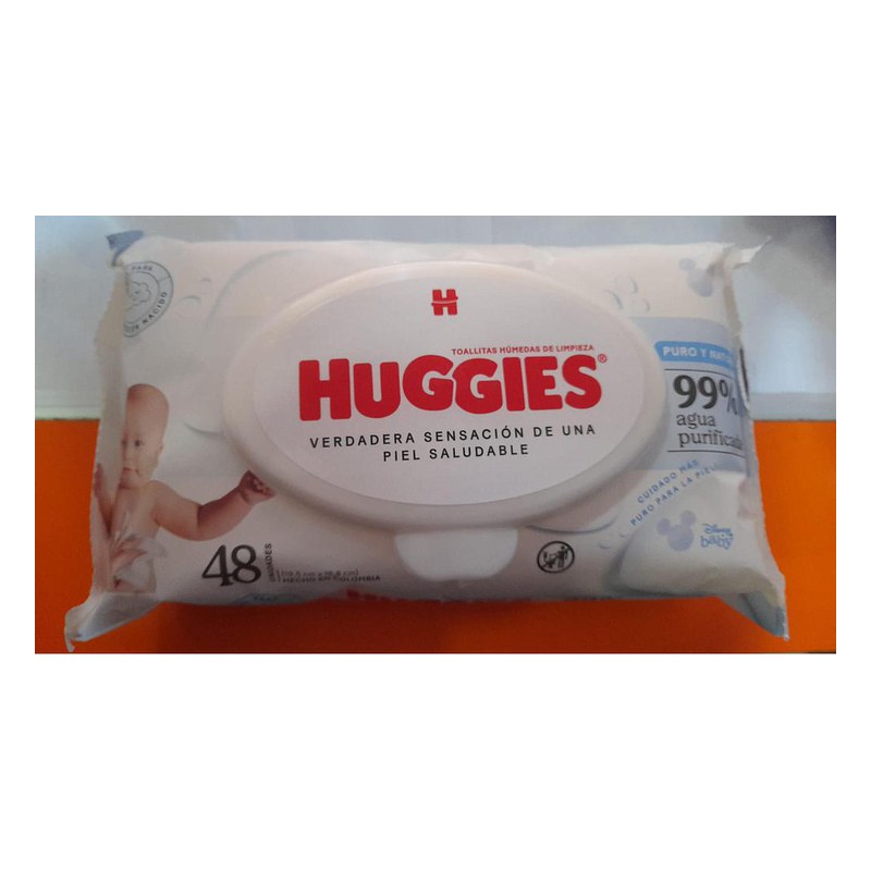 TOALLITAS HUMEDAS HUGGIES PURO Y NATURAL RN X48 UND