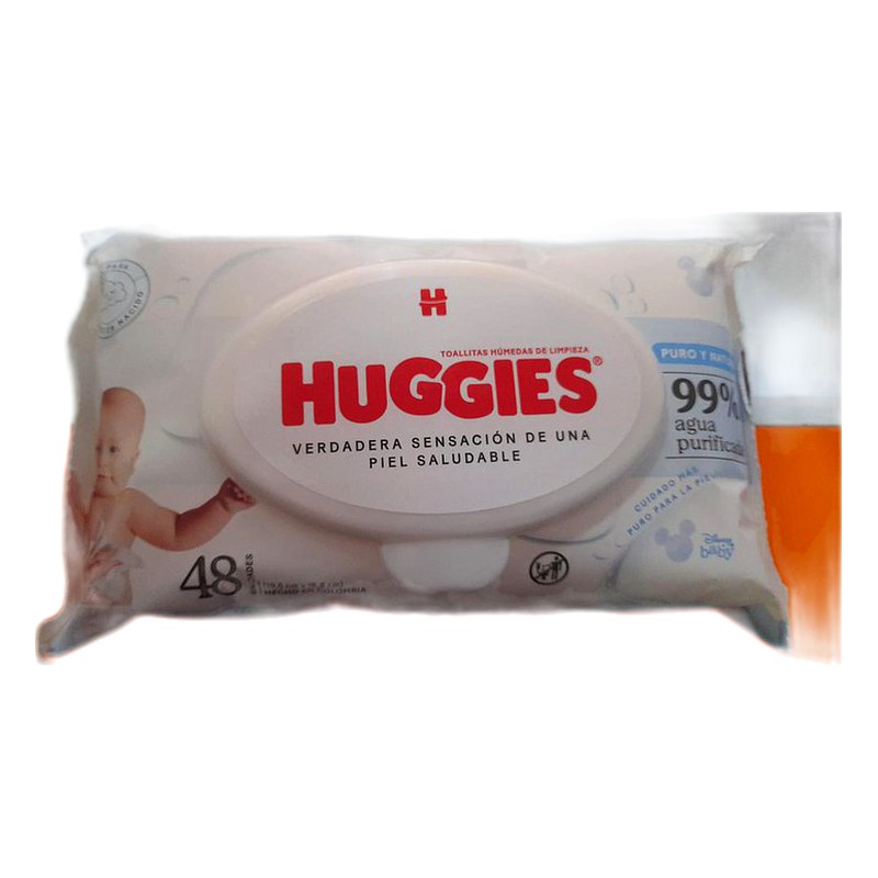 TOALLITAS HUMEDAS HUGGIES PURO Y NATURAL RN X48 UND