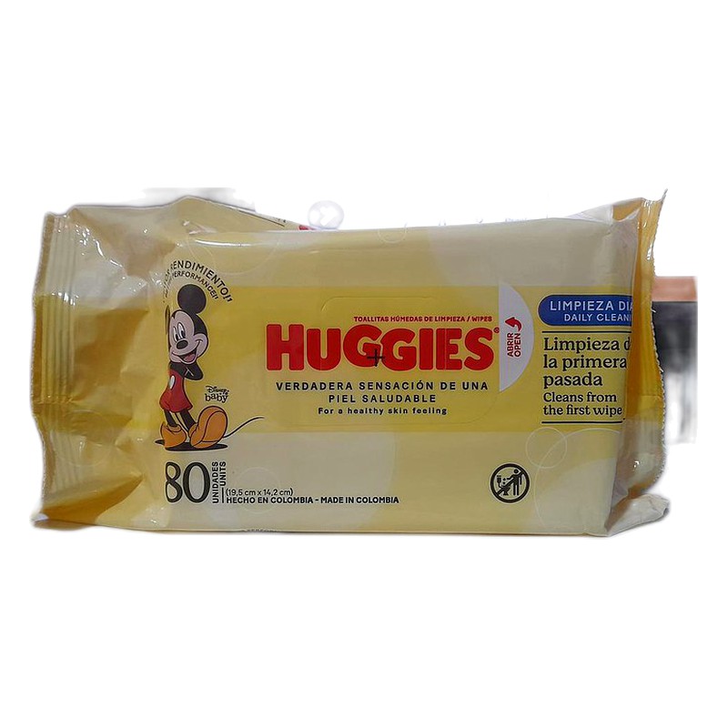 TOALLITAS HUGGIES AMARILLA 80UND