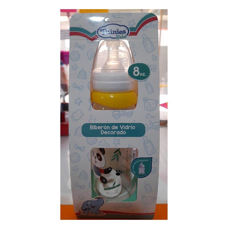 BIBERON VIDRIO  TUINIES DECORADO 8OZ